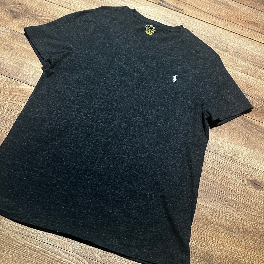 Polo Ralph Lauren Charcoal Gray Heather T-Shirt Men XL Custom Slim Fit